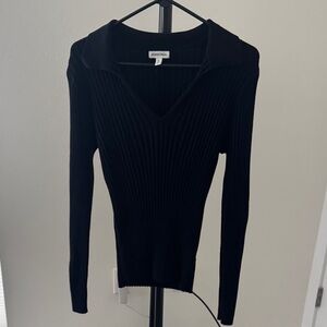 Nordstrom Black Ribbed Knit Top